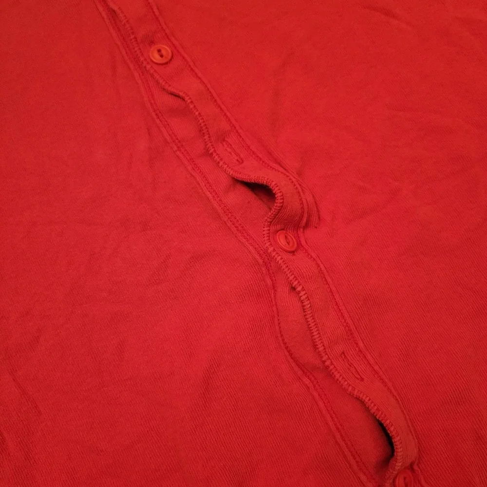 M/L Union Suit Red Long Sleeve Ribbed Thermal Rear Flap Longjohns Base Layer